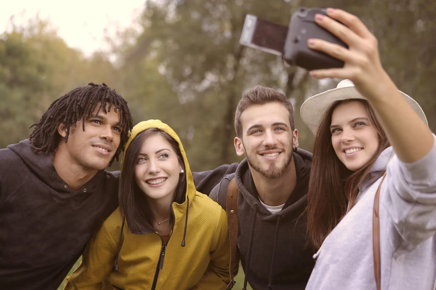 Friends taking a selfie together
